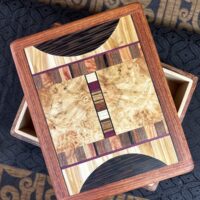 MID Size Box: Chechen w/ 68-pc top framed in Bubinga