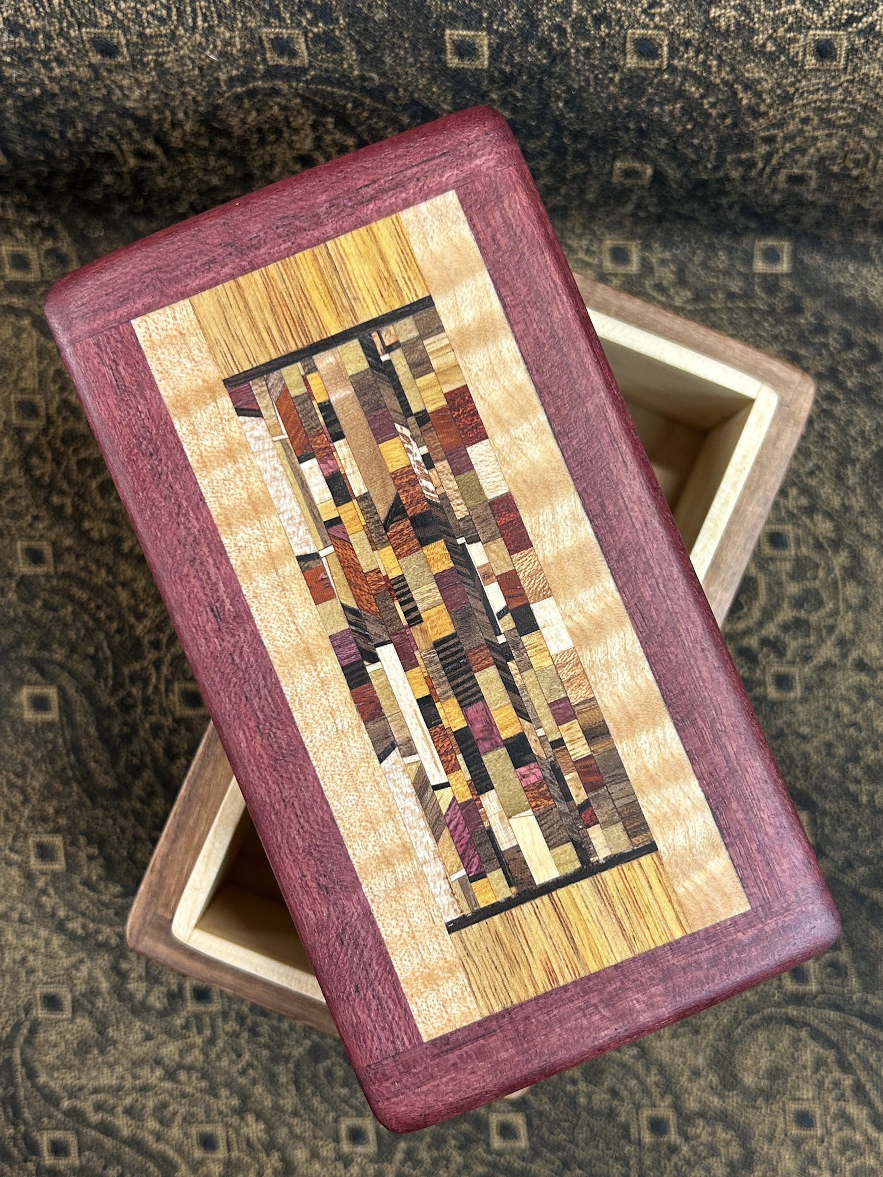MINI box: Walnut with 216-pc in Purple Heart