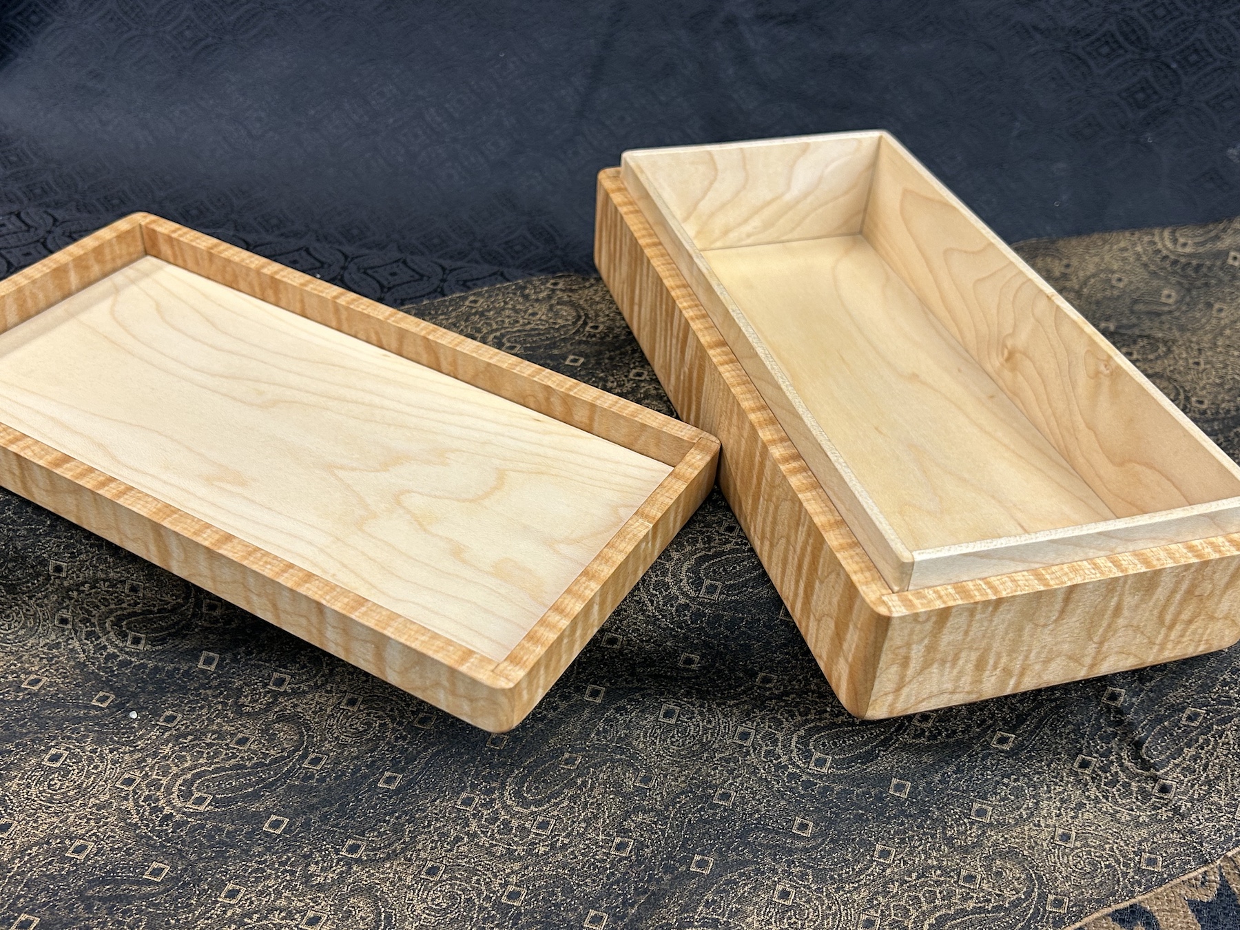 FULL: Curly Cherry with 140-piece Mosaic framed in Sapele - Image 3